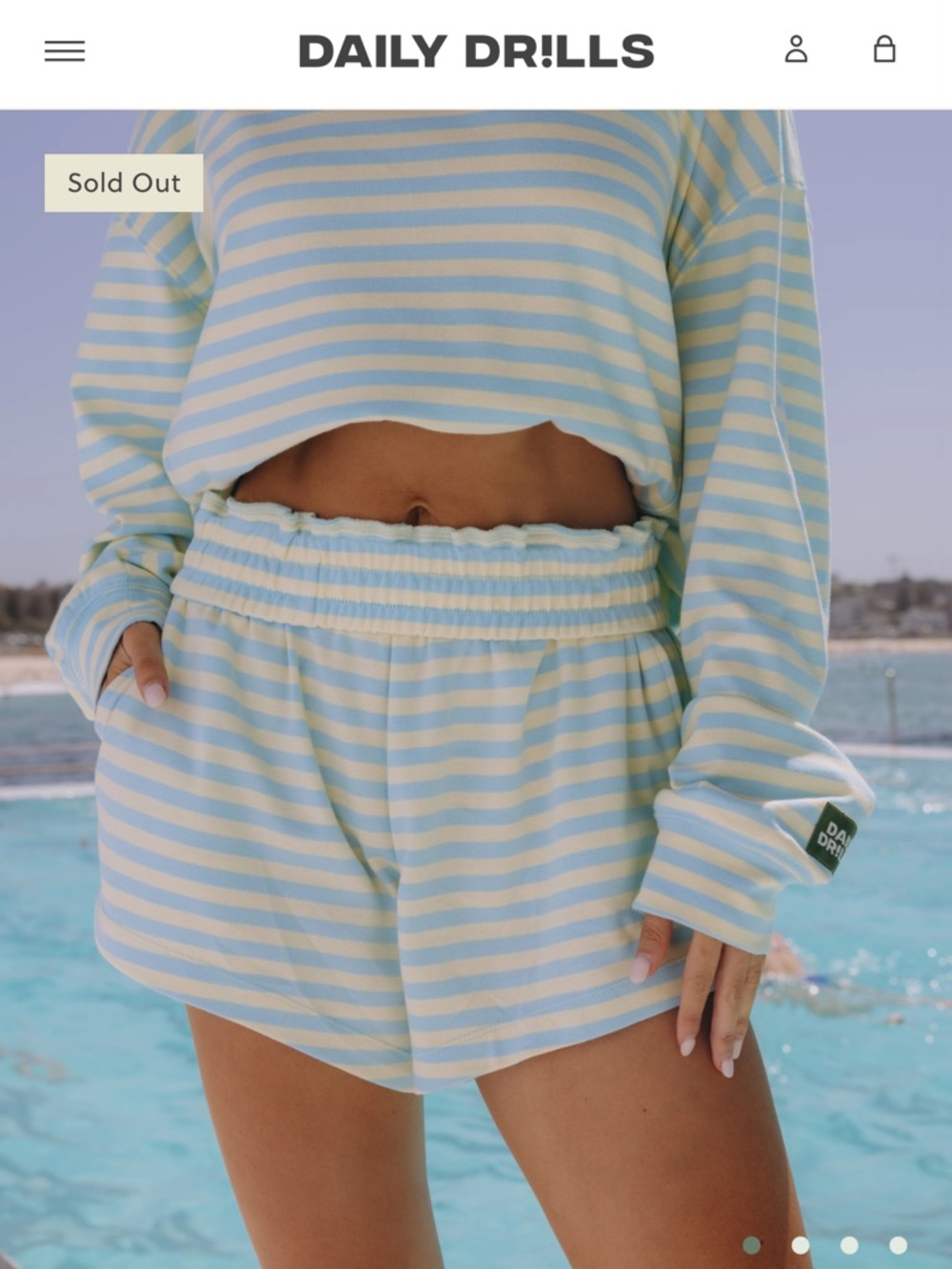 DAILY DRILLS ! Striped Cotton Shorts